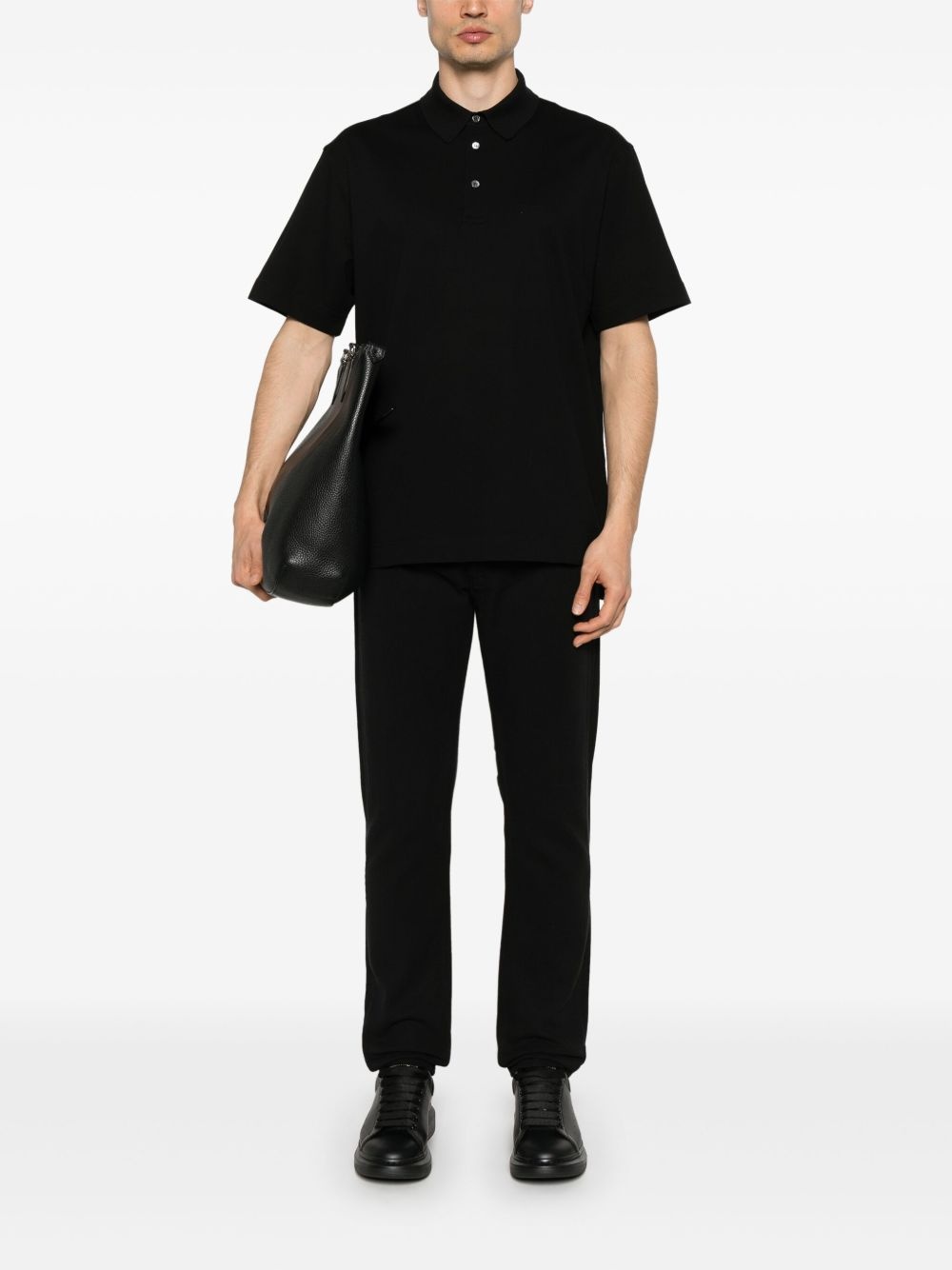 logo-embroidered cotton polo shirt - 2