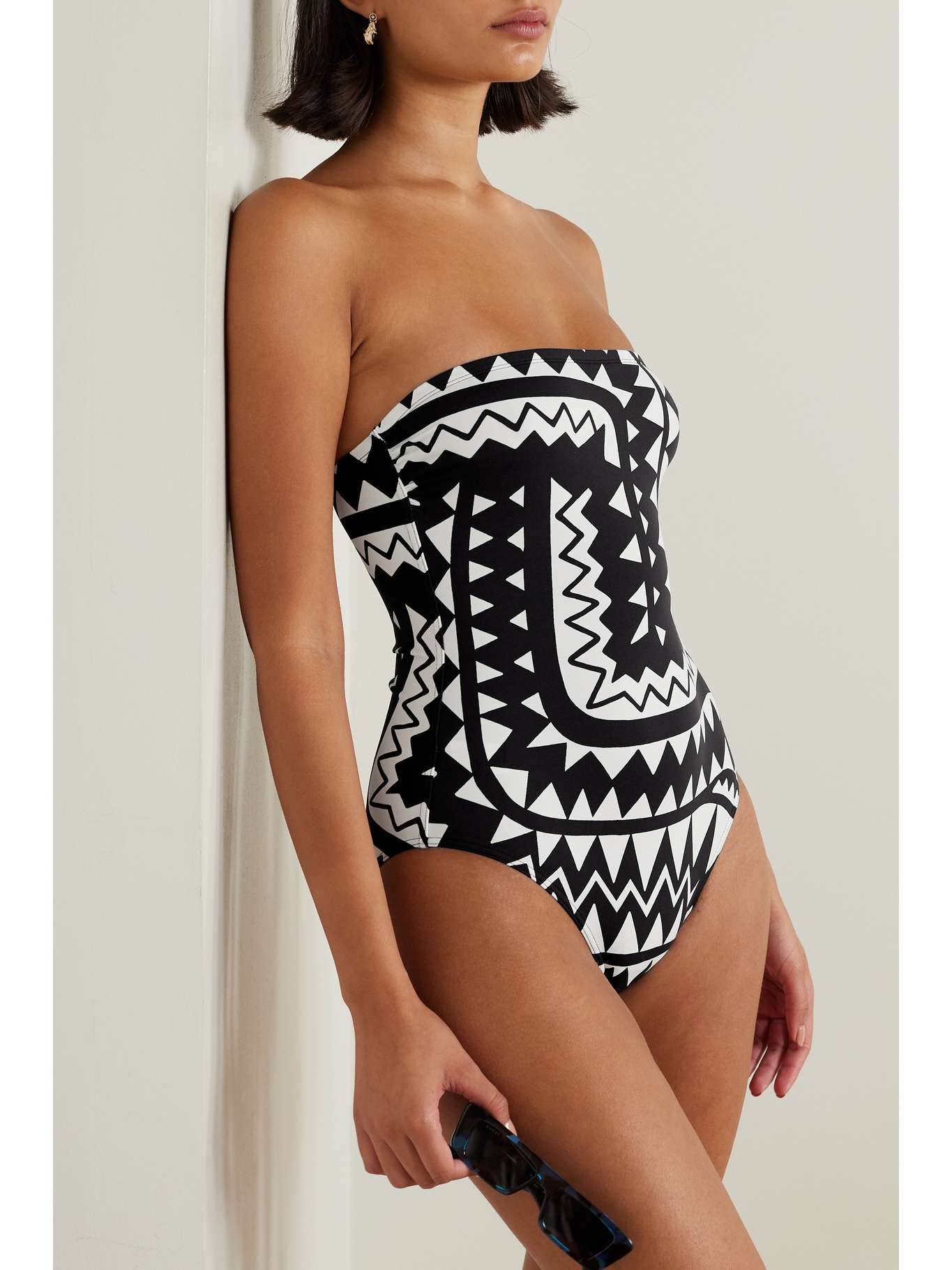 Totem printed strapless swimsuit - 2