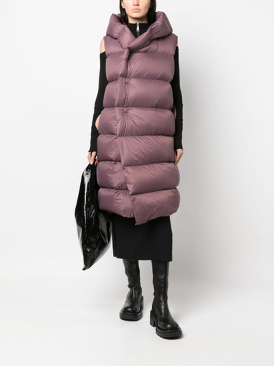Rick Owens quilted hooded gilet outlook
