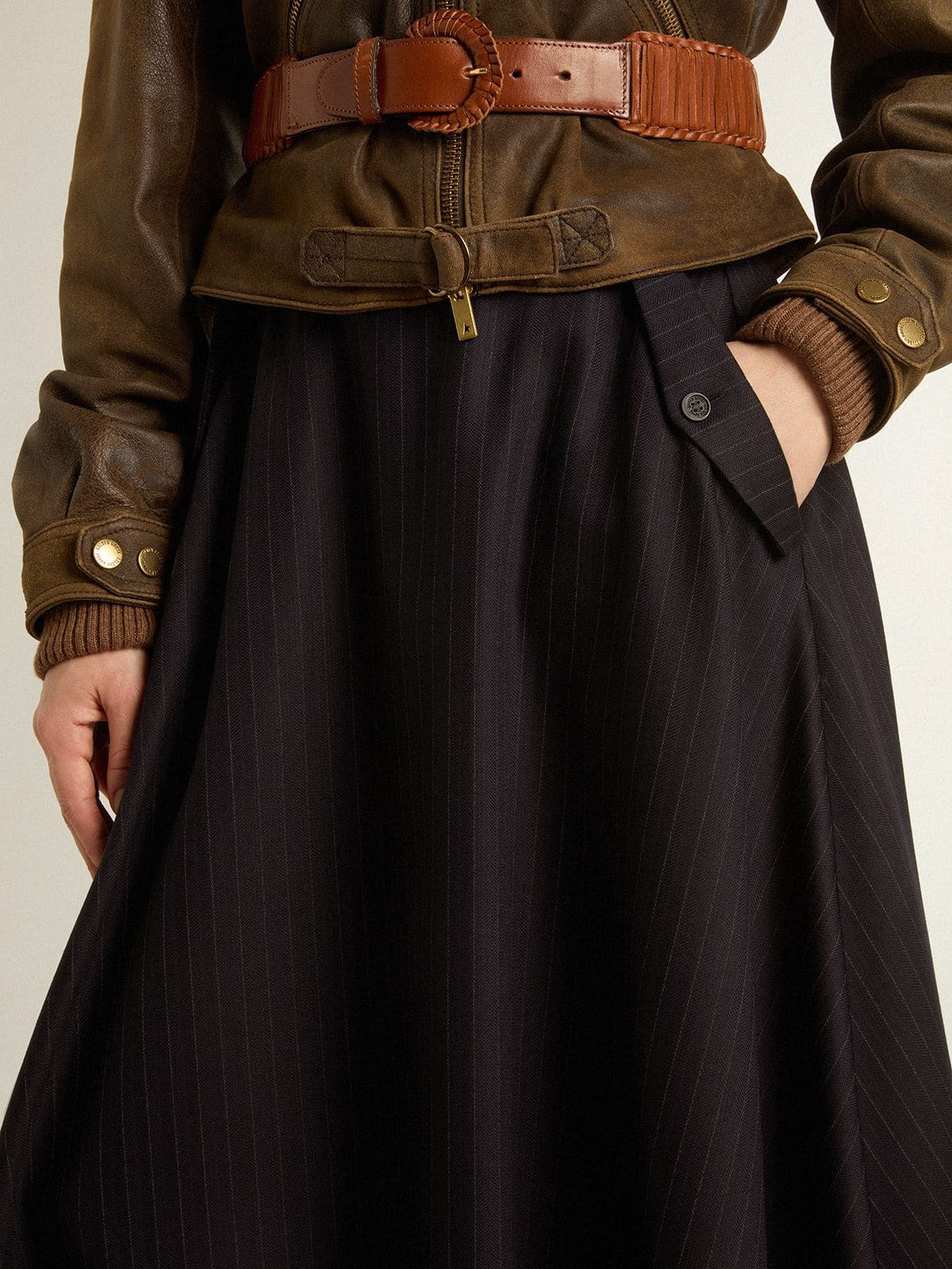 Women’s midnight blue wool skirt - 5