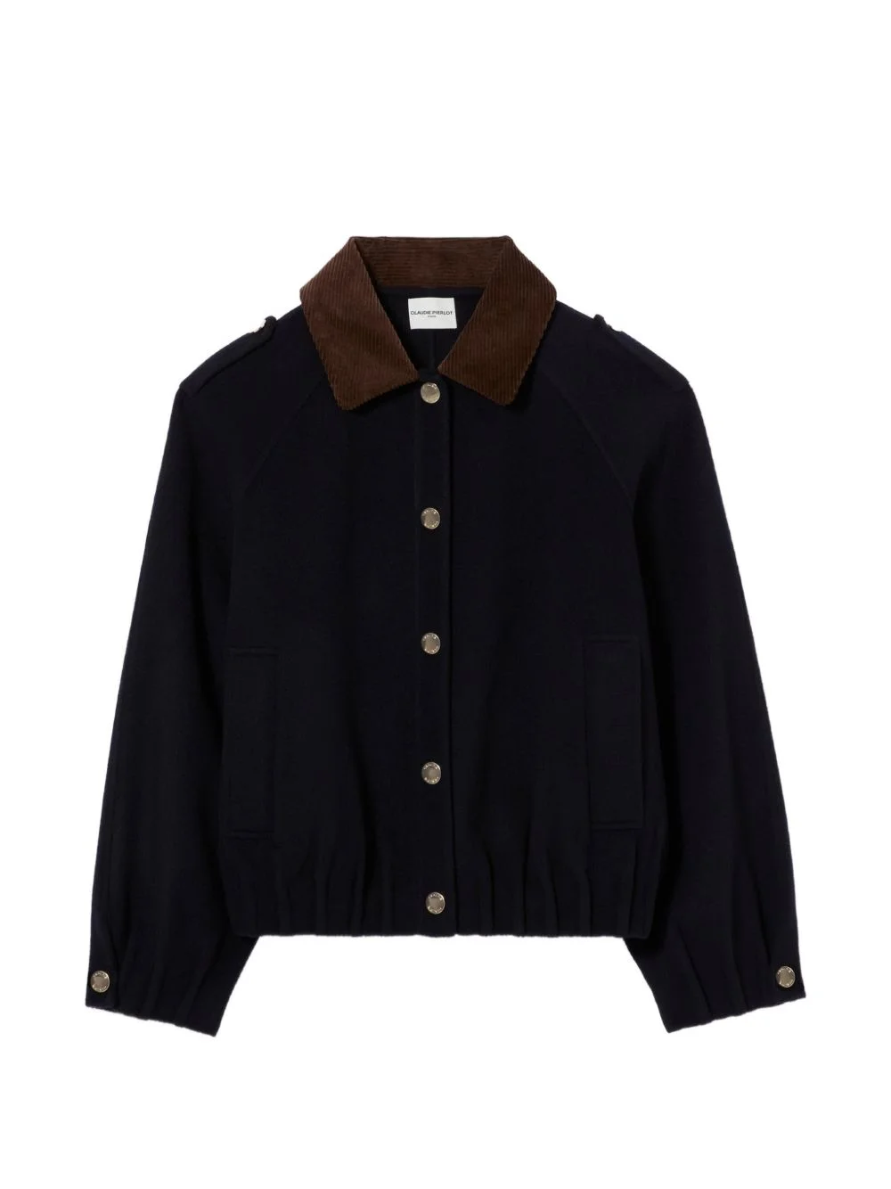 oversized jacket with gold poppers - 1