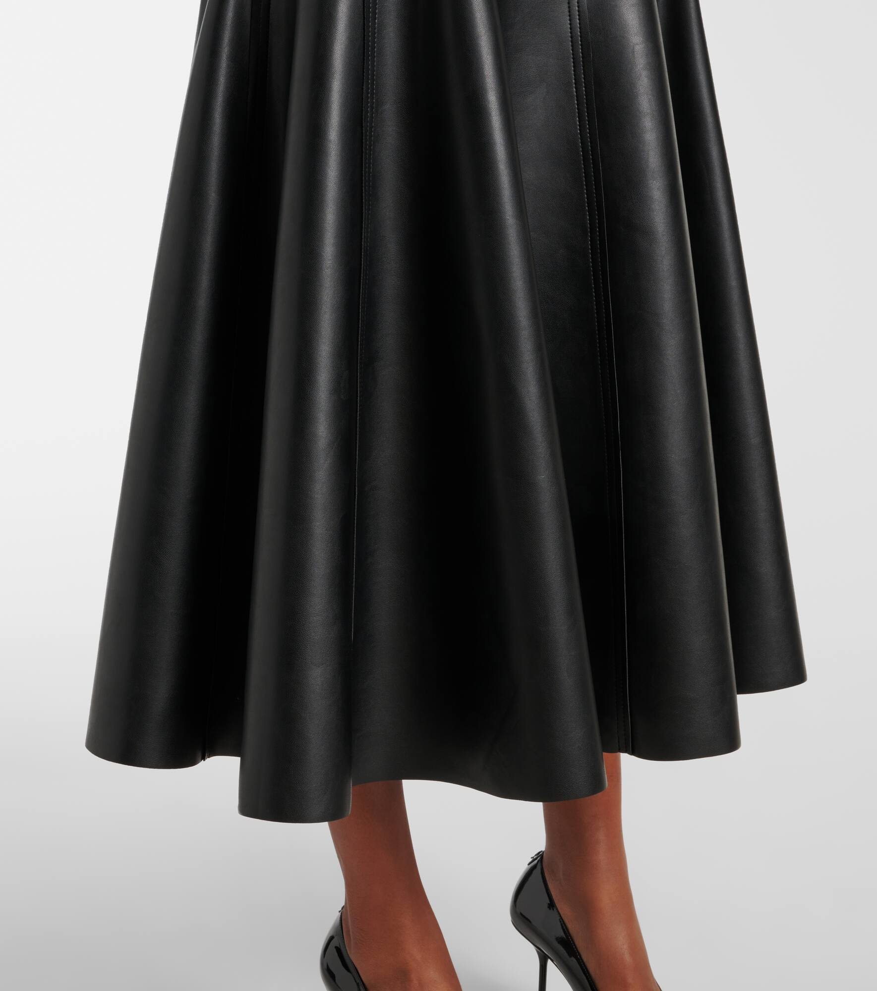Grace faux leather midi skirt - 5