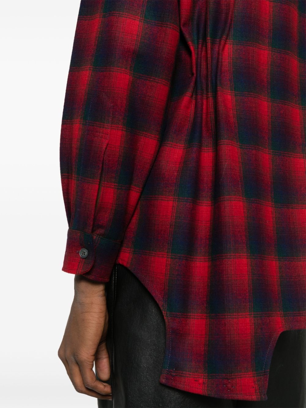 x Pendleton checked wool playsuit shirt - 5