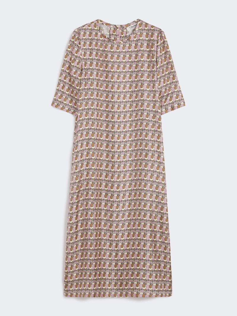 SAMANTHA Printed silk twill dress 1