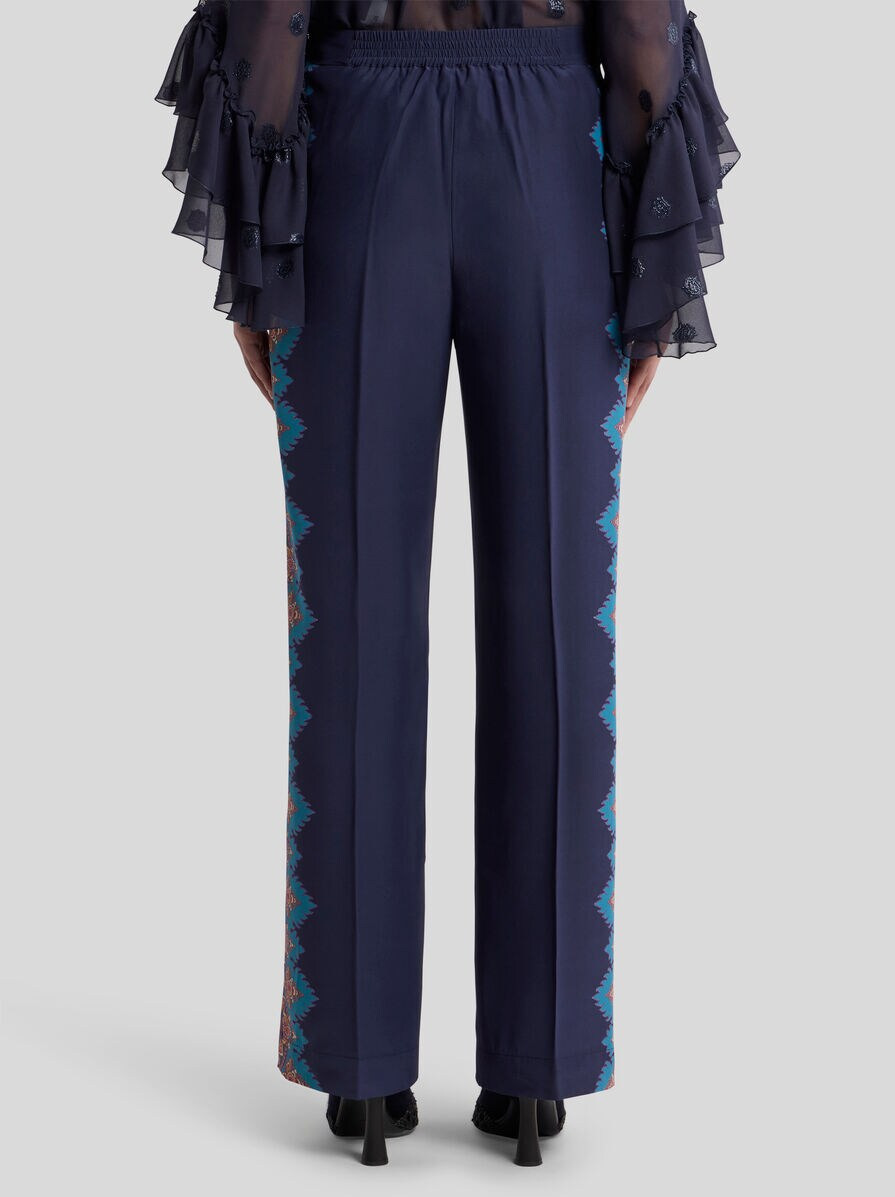 SILK TROUSERS WITH PLACED PRINT - 5