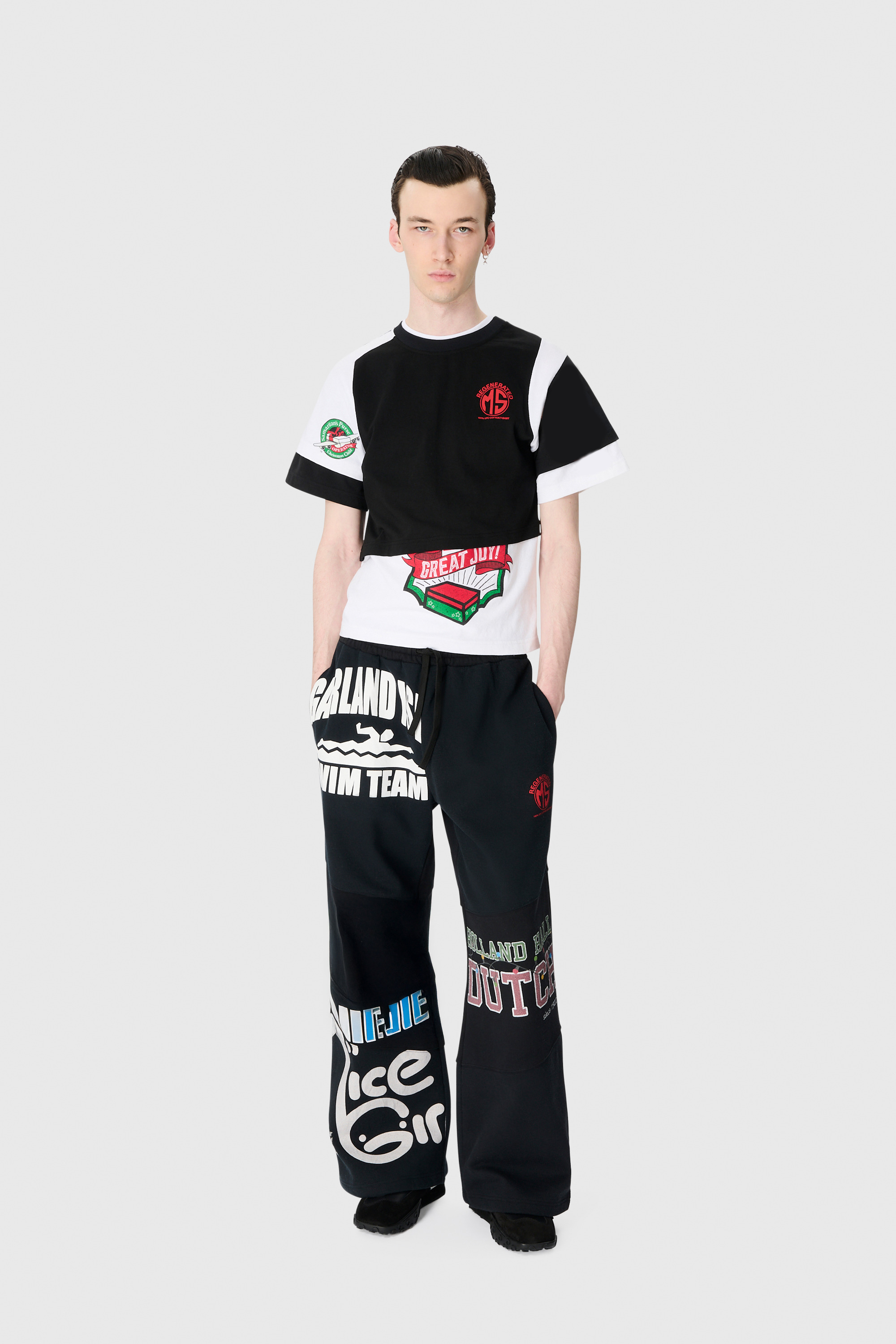 REGENERATED GRAPHIC JERSEY LAYERED T-SHIRT - 2