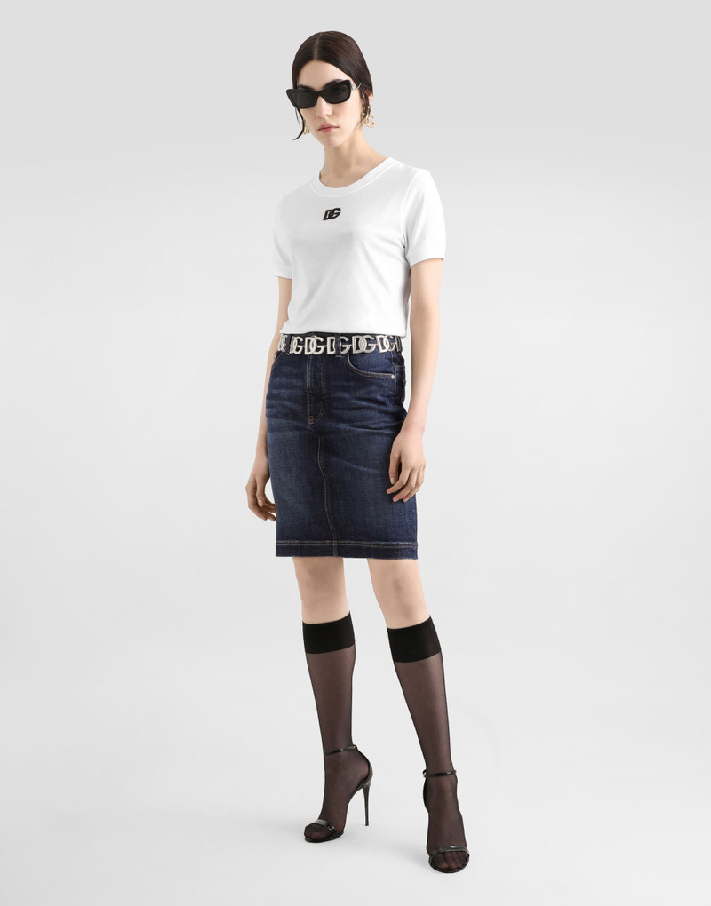 Dolce & Gabbana Jersey T-shirt with DG logo embroidery outlook