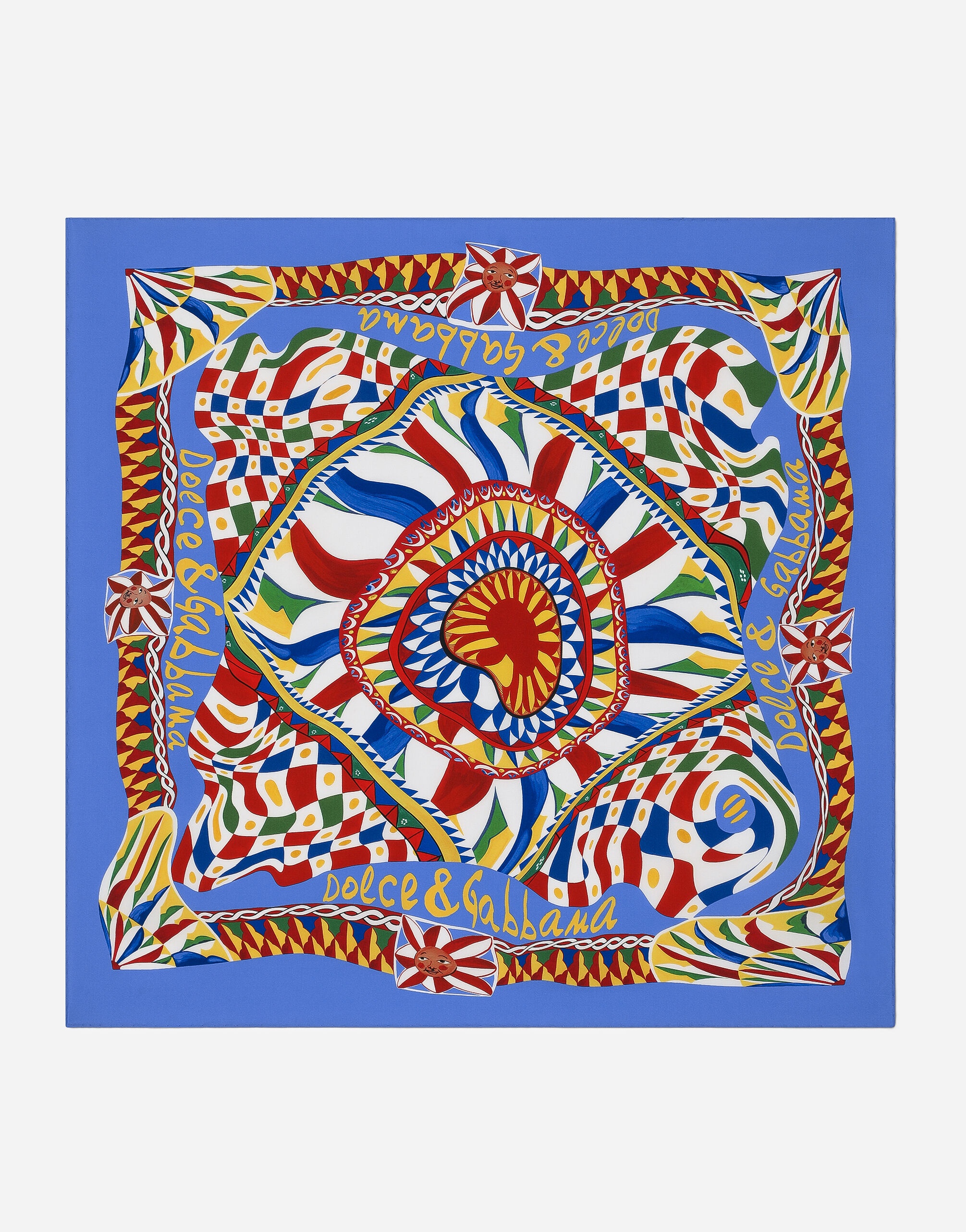 Carretto-print twill scarf (70x70) - 1