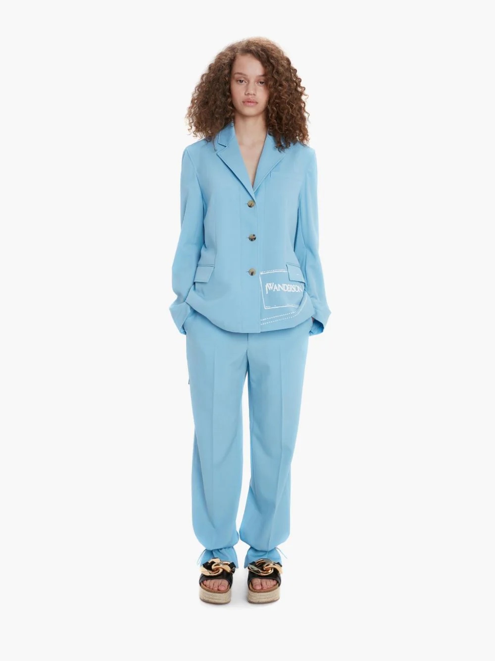 CUFFED HEM STRAIGHT LEG TROUSERS - 2
