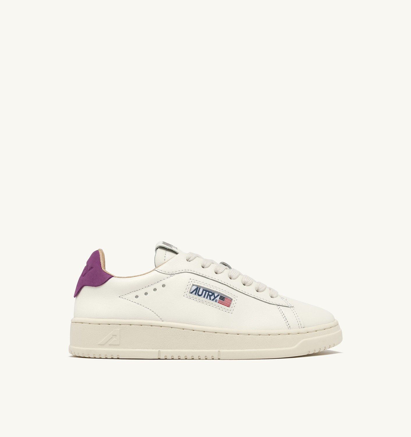 DALLAS LOW SNEAKERS IN MARSHMALLOW AND HYACINTH VIOLET LEATHER - 1