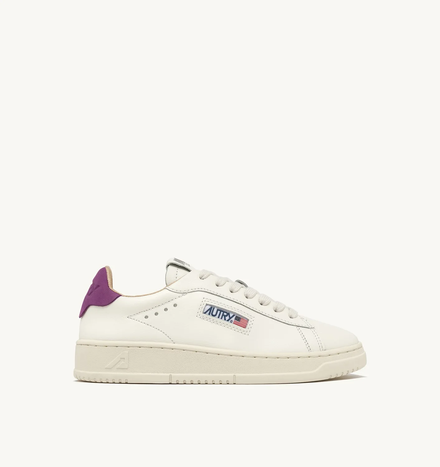 DALLAS LOW SNEAKERS IN MARSHMALLOW AND HYACINTH VIOLET LEATHER - 1
