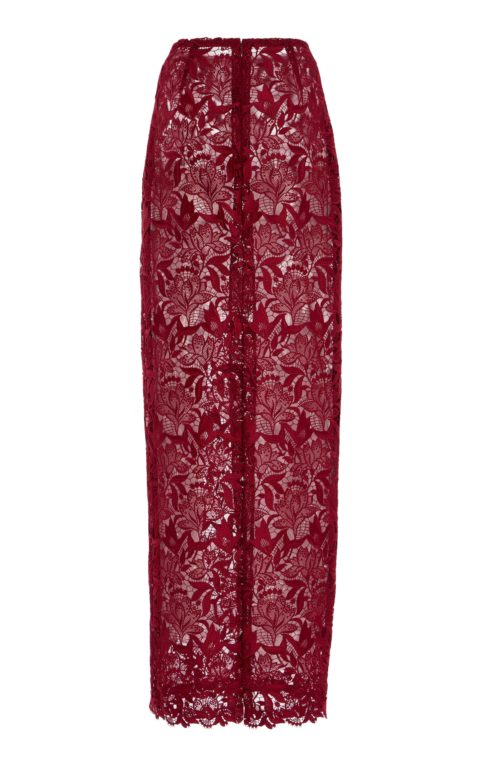 Lace Column Maxi Skirt red - 6
