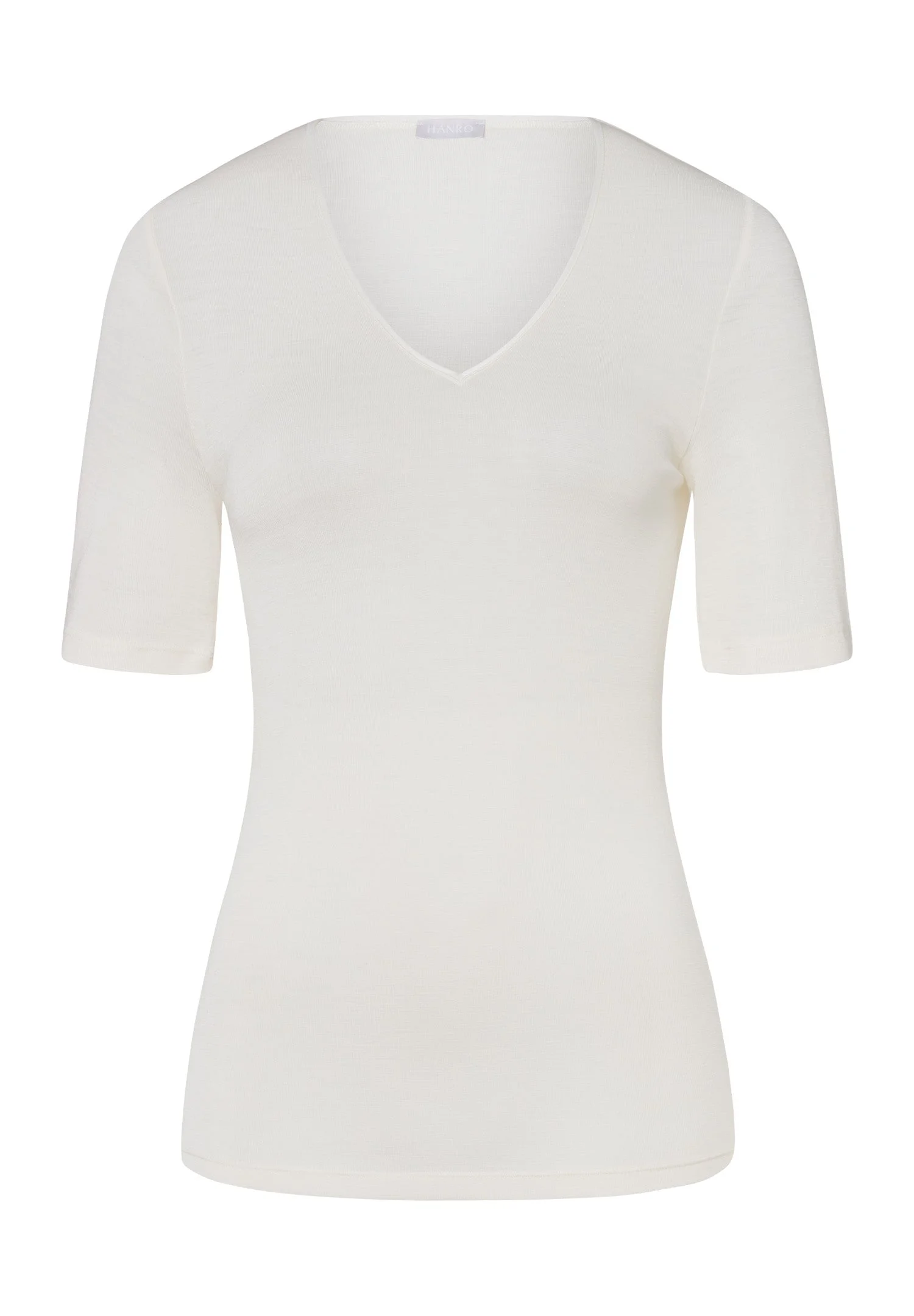Woolen Silk W Wool and Silk V-Neck Top - 1