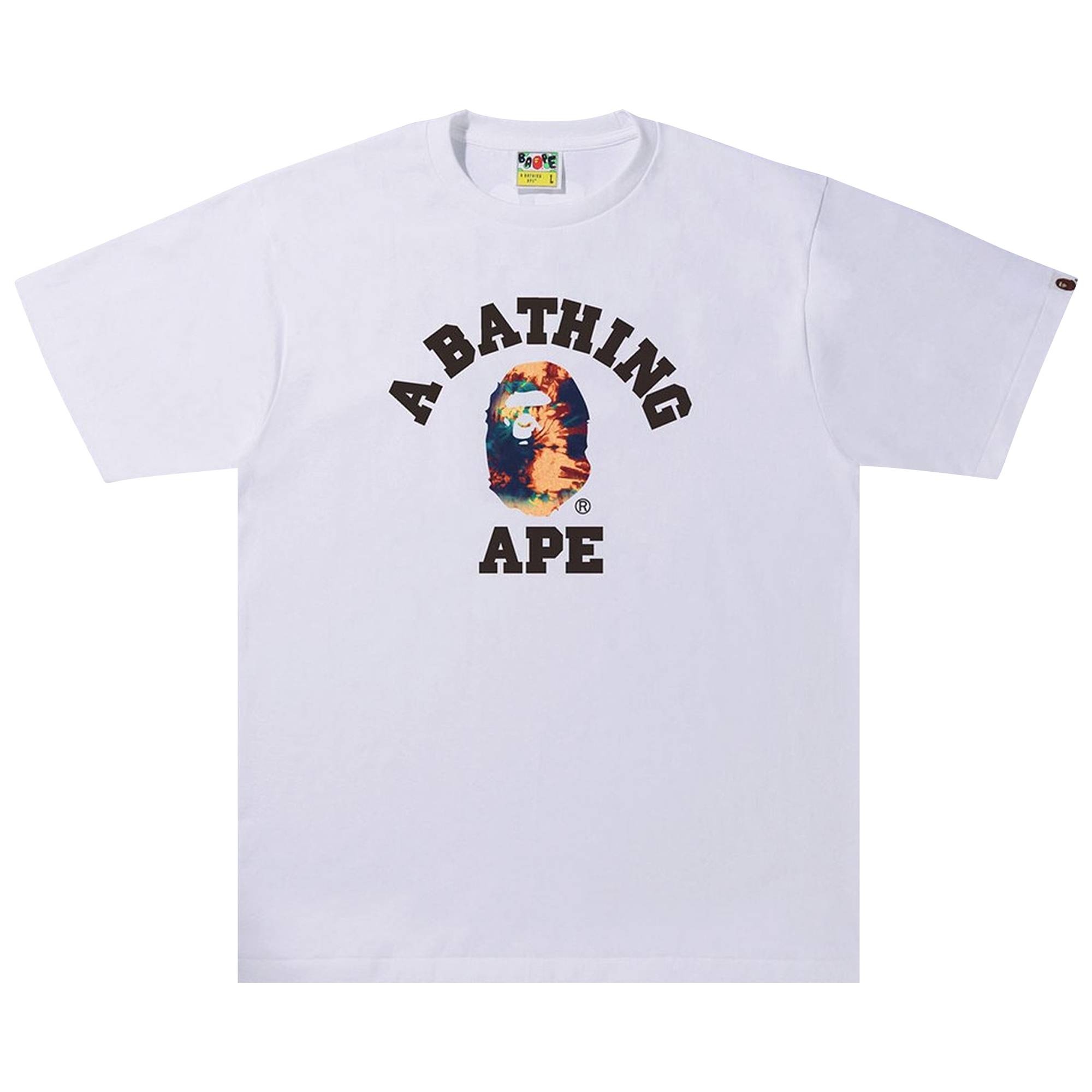 BAPE Tie Dye College Tee 'White/Multicolor' - 1