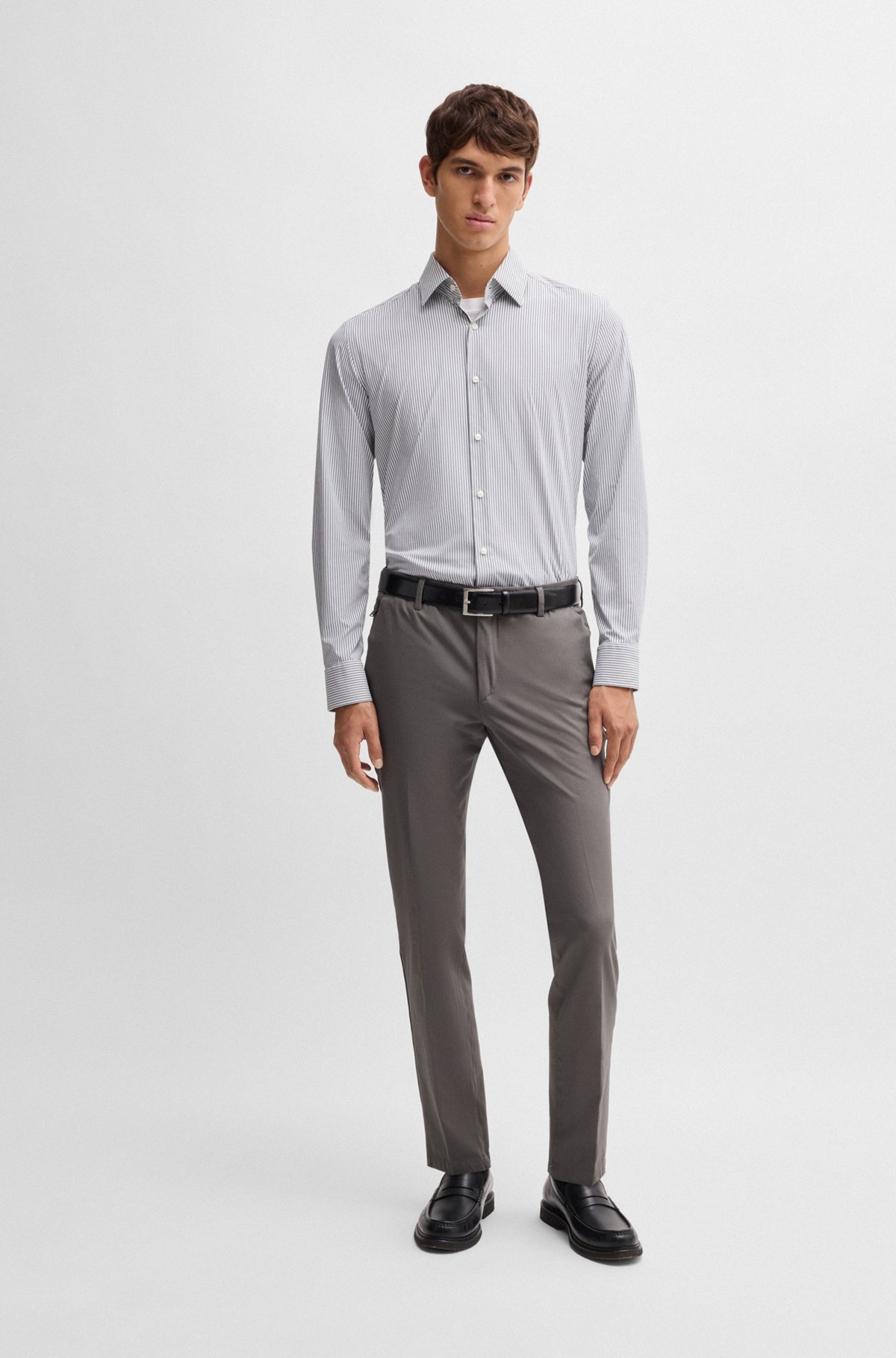 SLIM-FIT TROUSERS IN STRETCH COTTON - 3