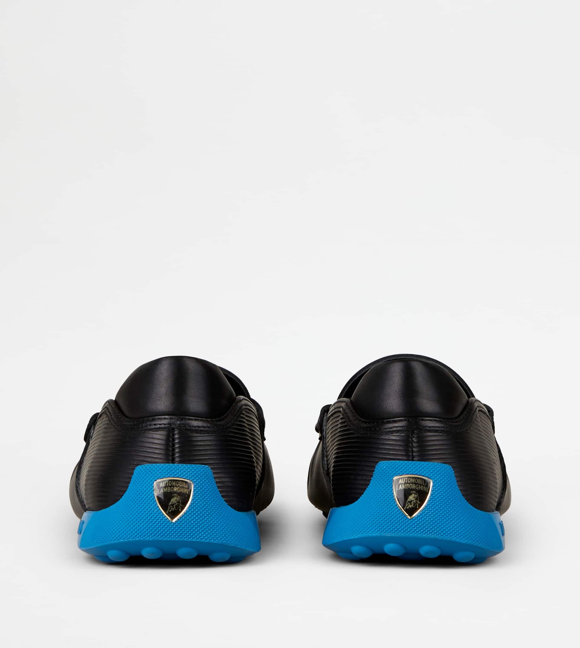 LOAFERS IN LEATHER - BLACK, LIGHT BLUE - 2