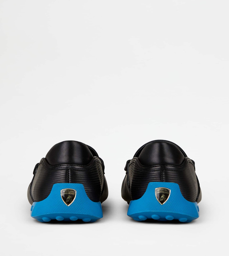 Tod's LOAFERS IN LEATHER - BLACK, LIGHT BLUE outlook
