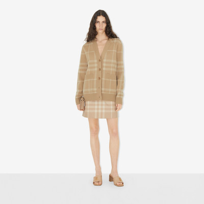 Burberry Check Wool Cashmere Jacquard Cardigan outlook