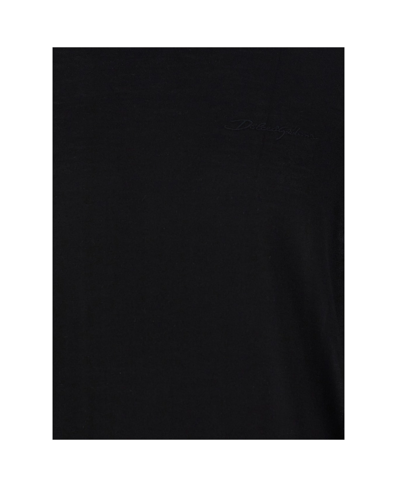 Black Sweater With Tonal Signature Logo In Silk Man - 3