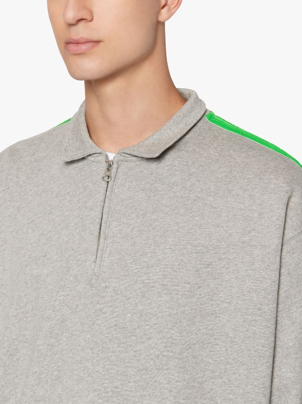 GREY X GREEN COTTON ZIP FRONT SWEATSHIRT | GJF-300 - 6