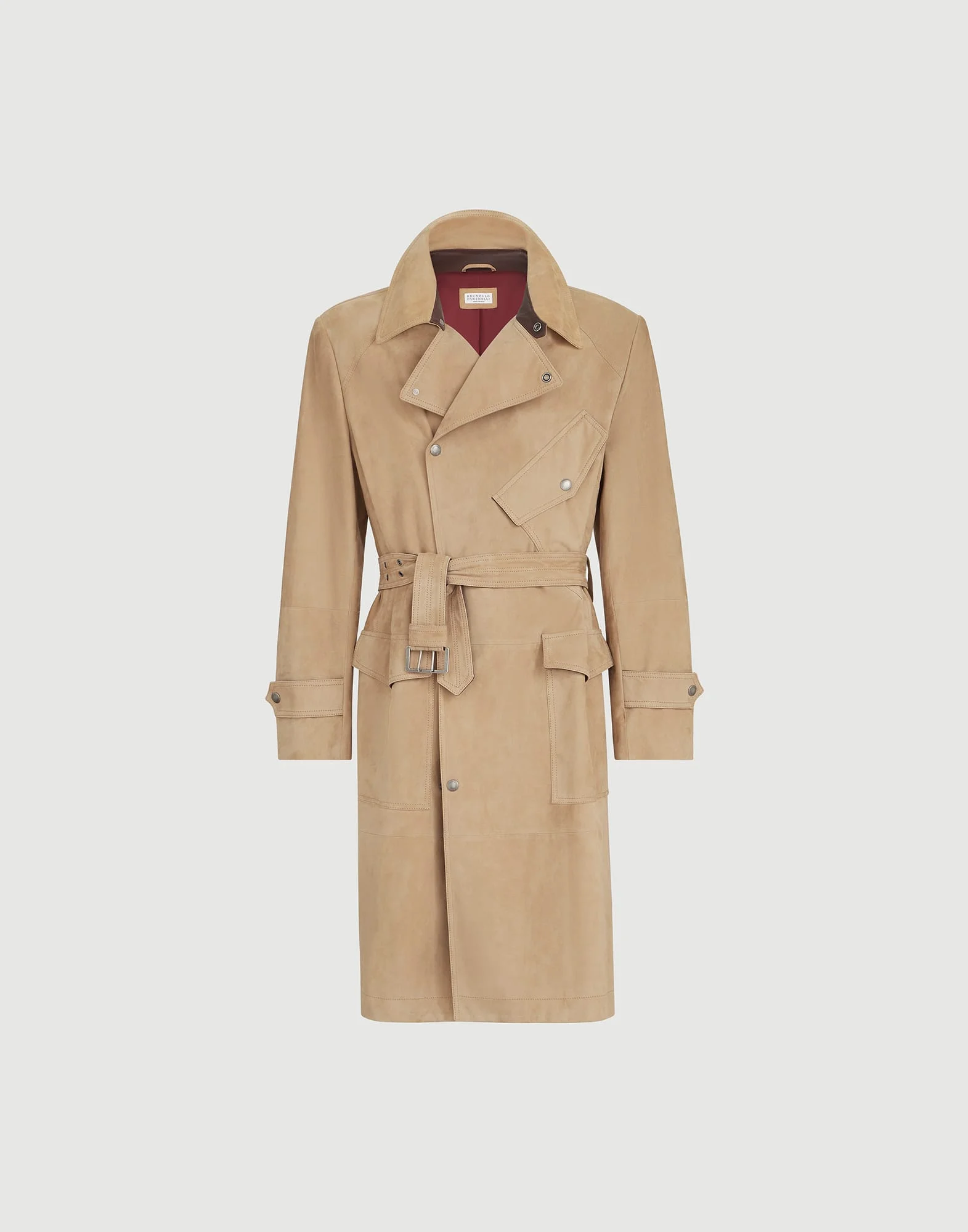 Suede motorcyle trench with nappa leather inserts - 1