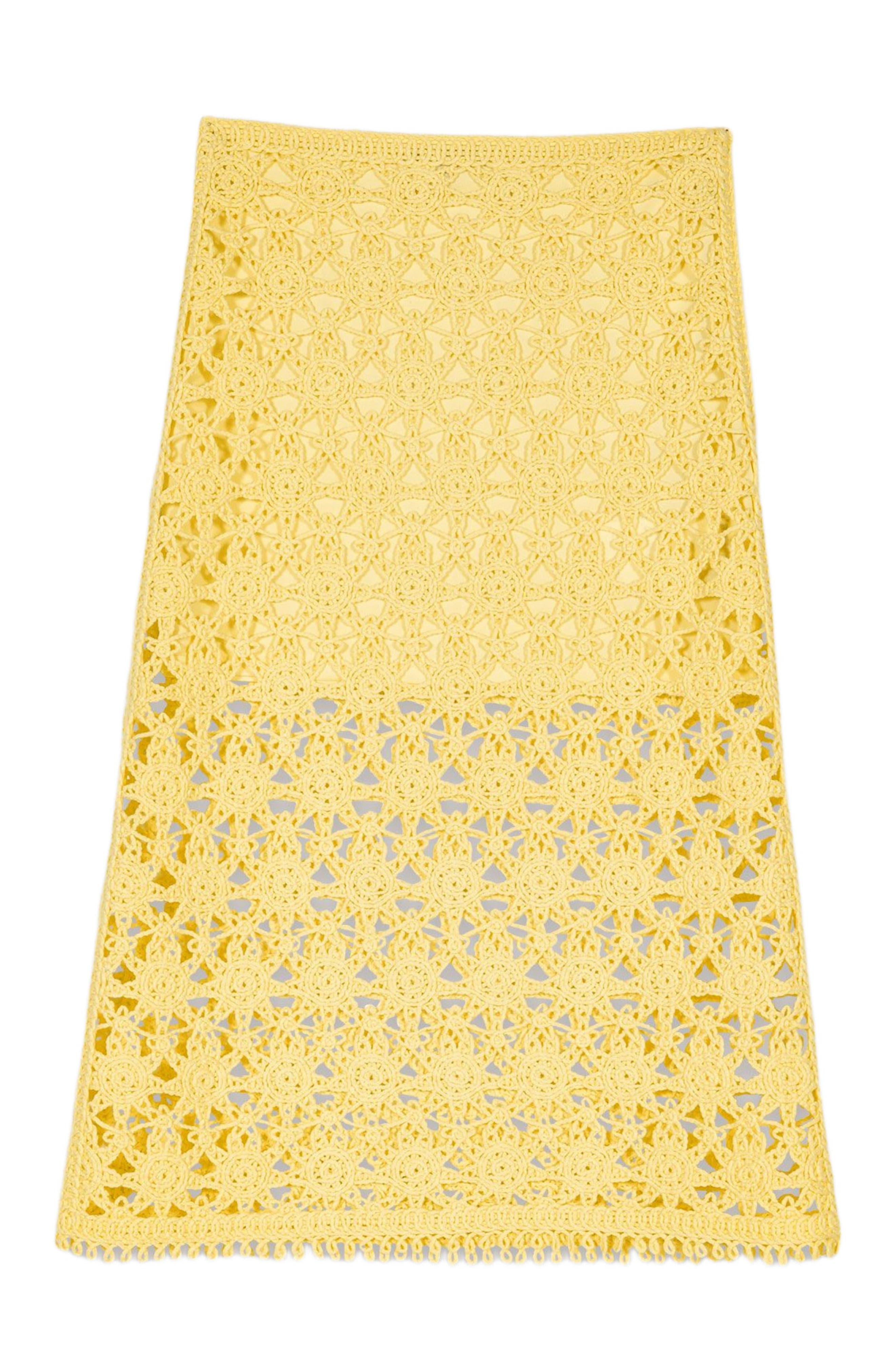 maje Crochet maxi skirt in Yellow Banana at Nordstrom - 6