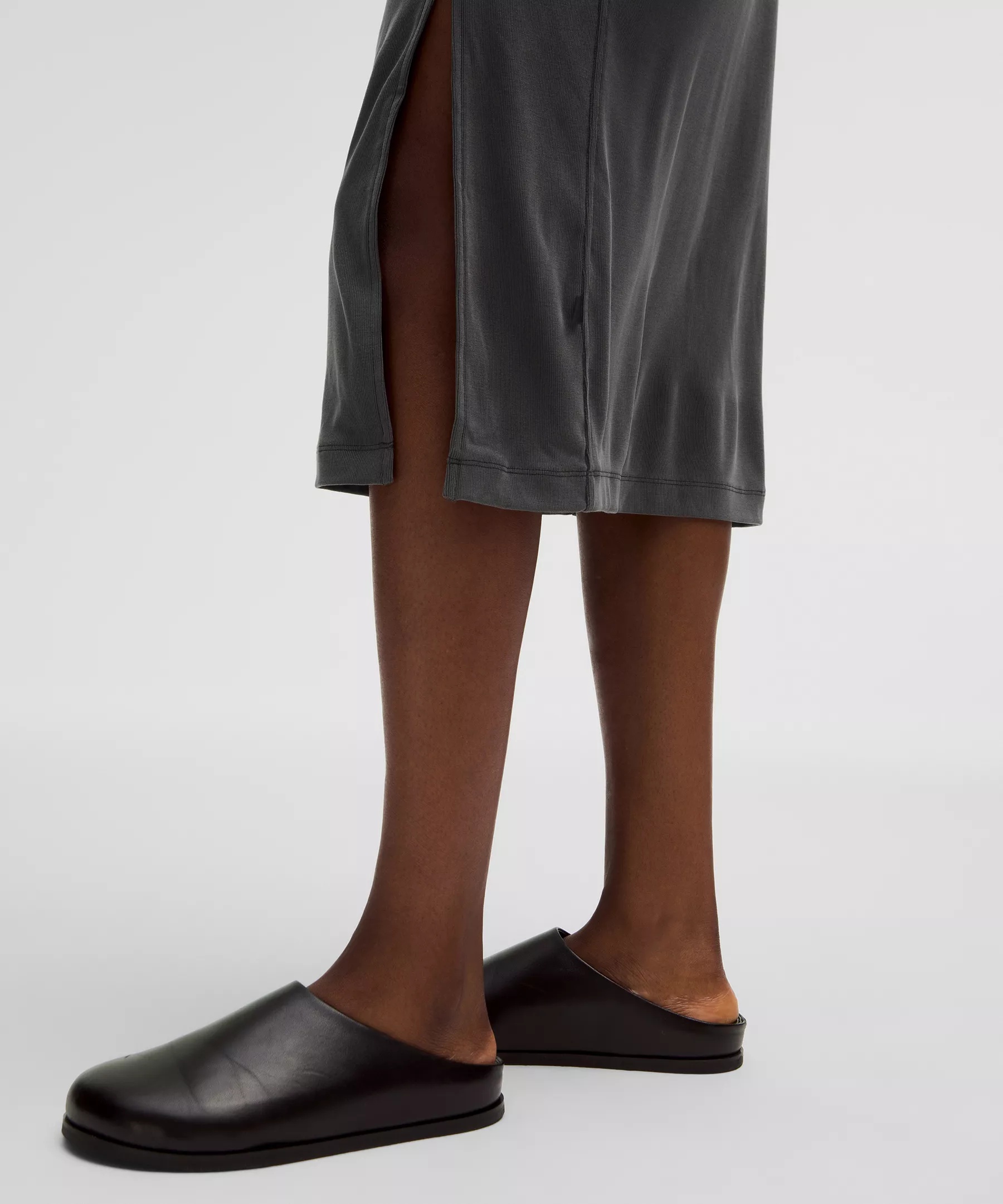 Wrap-Front Soft Ribbed Midi Dress - 5