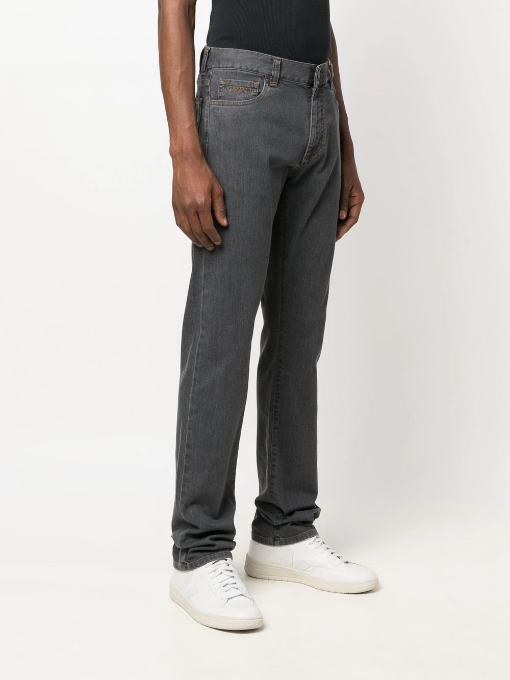 dark-wash straight-leg jeans - 3