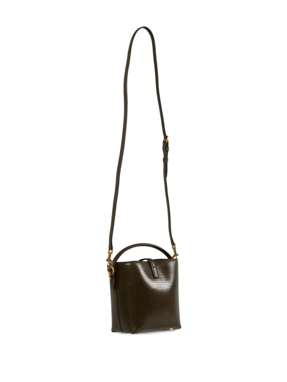 mini Le 37 lizard-skin effect bucket bag - 2