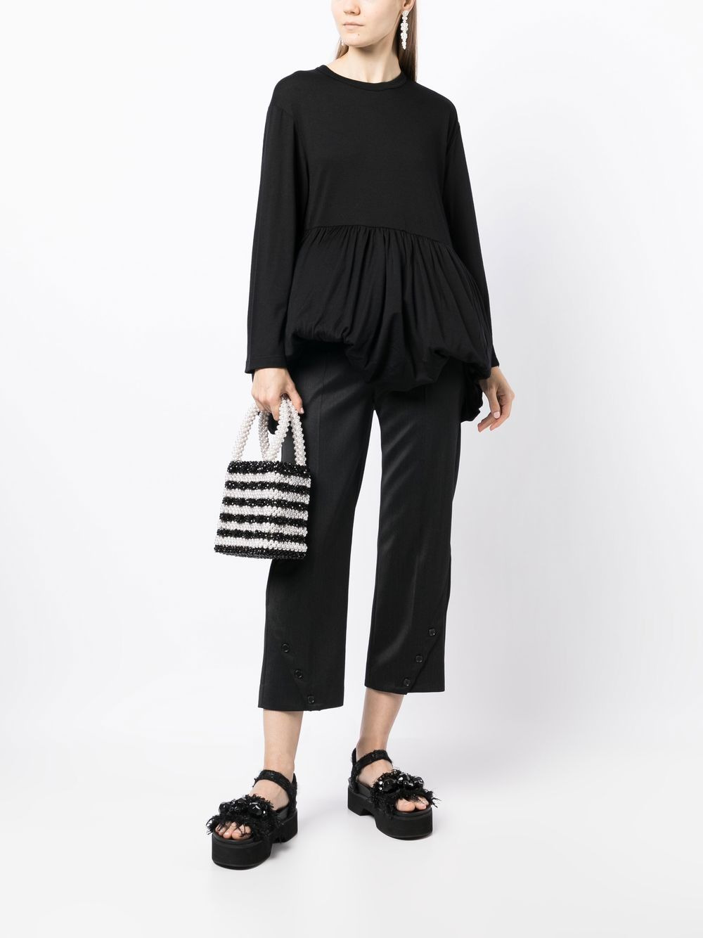 gathered-hem detail blouse - 2