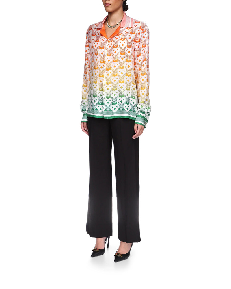 Gradient Heart Monogram Silk Shirt | Casablanca Paris 3