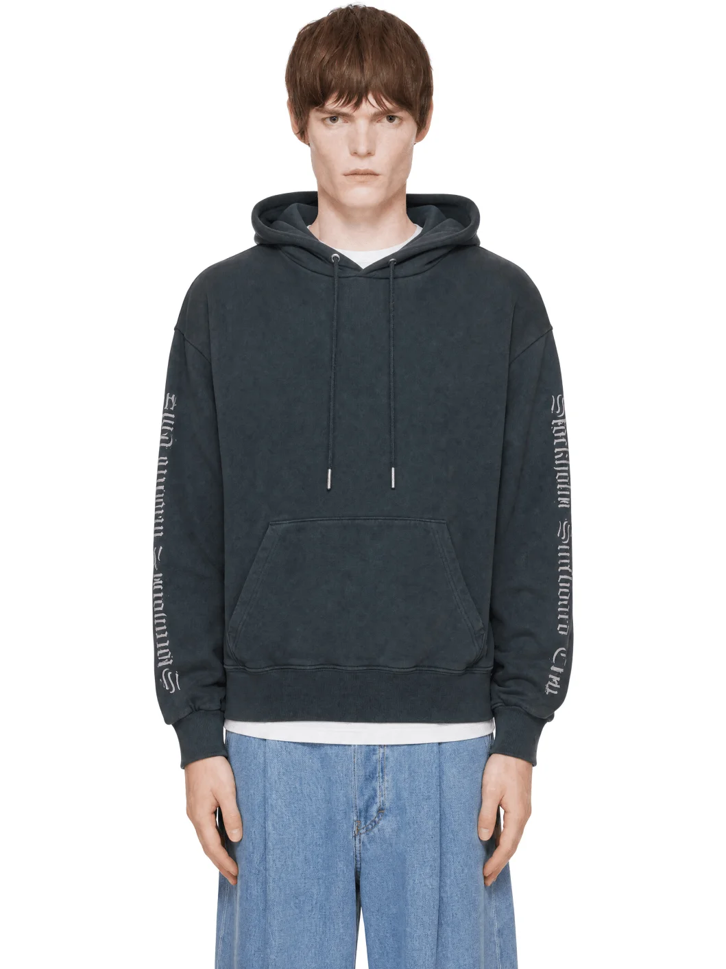 Black Printed Hoodie - 1