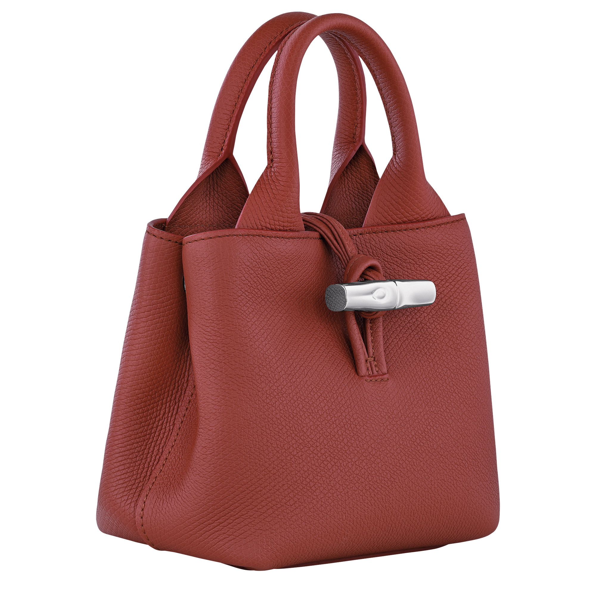 LONGCHAMP☆25SS Le Roseau XS 2WAY トートバッグ BROWN Longchamp Le Roseau XS Handbag Chestnut - Leather | REVERSIBLE