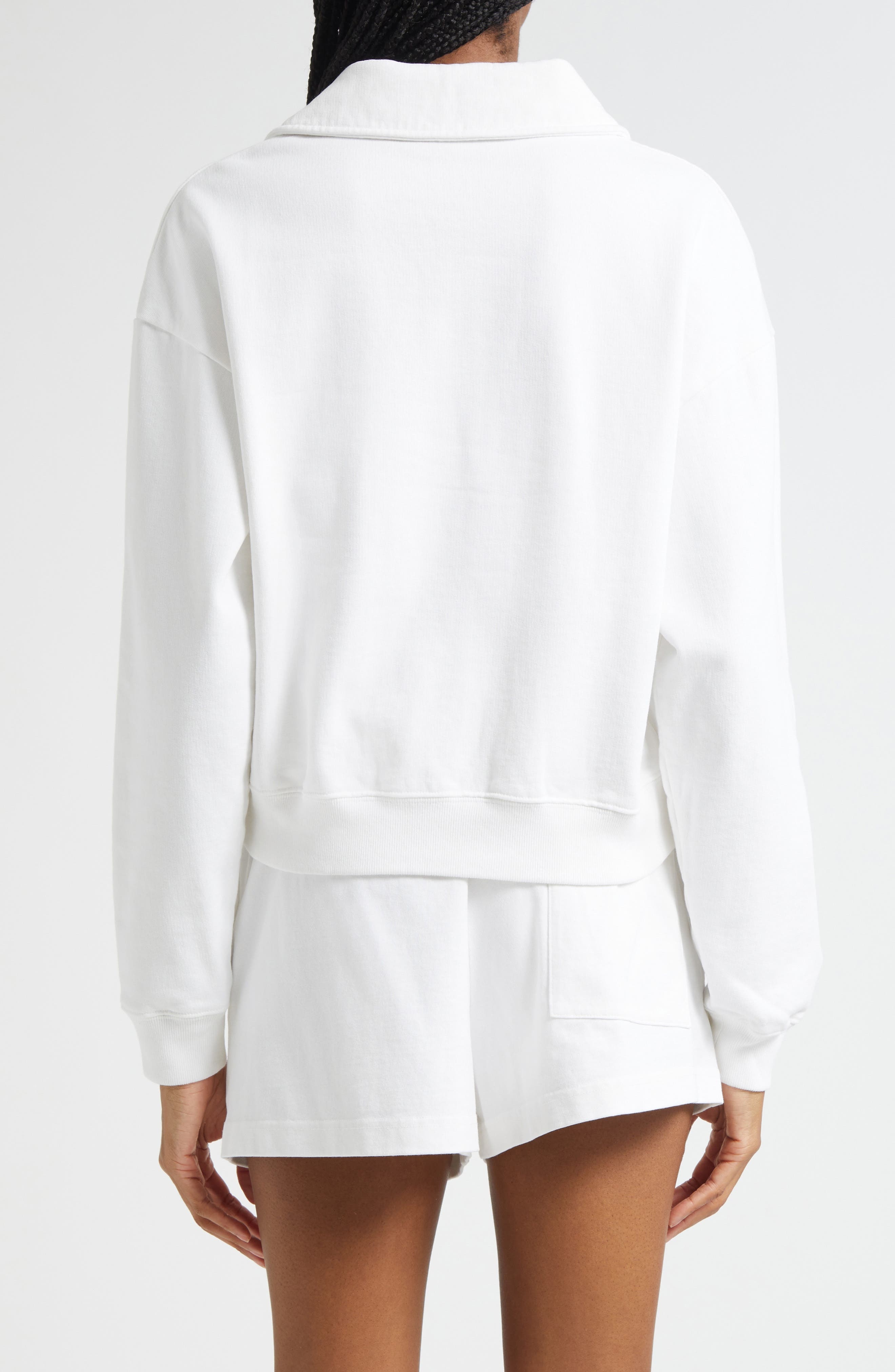 Sporty & Rich NY Health Club Polo Sweatshirt in White at Nordstrom - 3