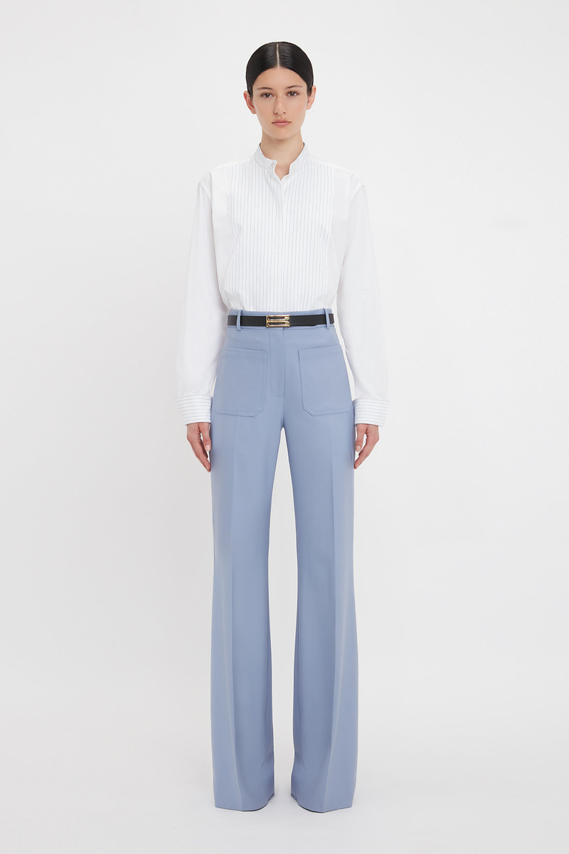 Victoria Beckham Alina High Waisted Trouser In Bluebell outlook