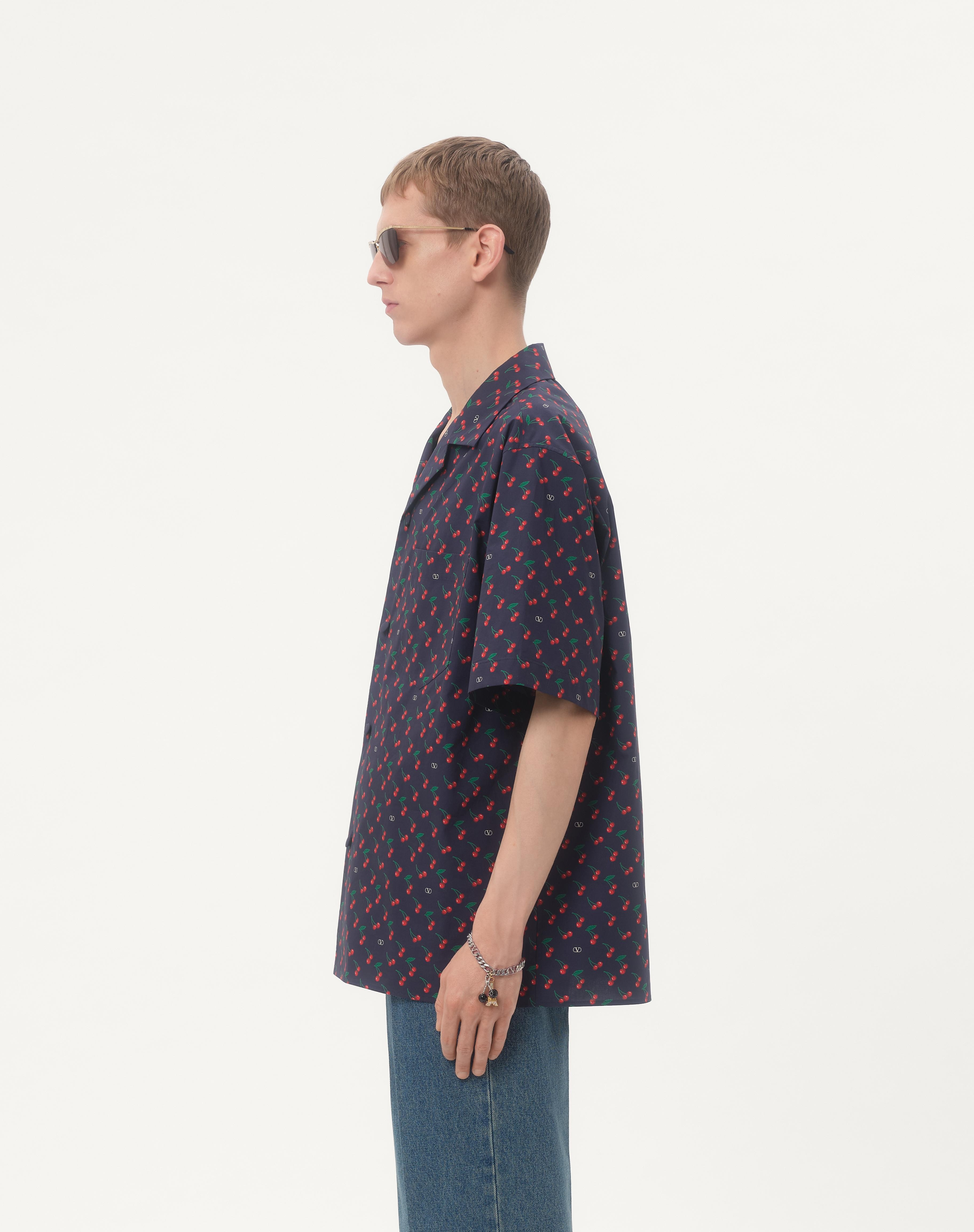 COTTON POPLIN BOWLING SHIRT WITH CHERRYFIC PRINT - 6
