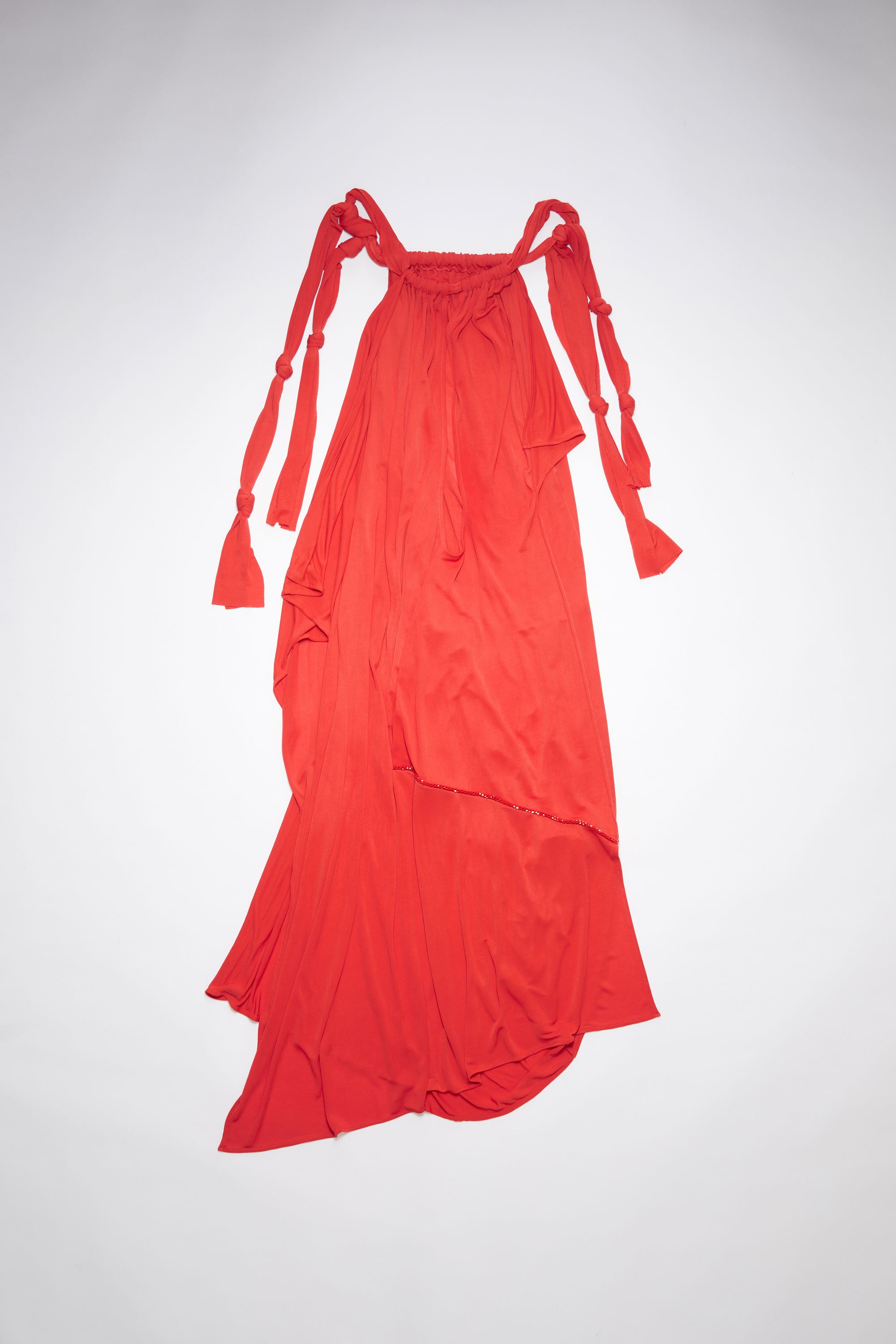 Knotted halterneck dress - Poppy Red - 1