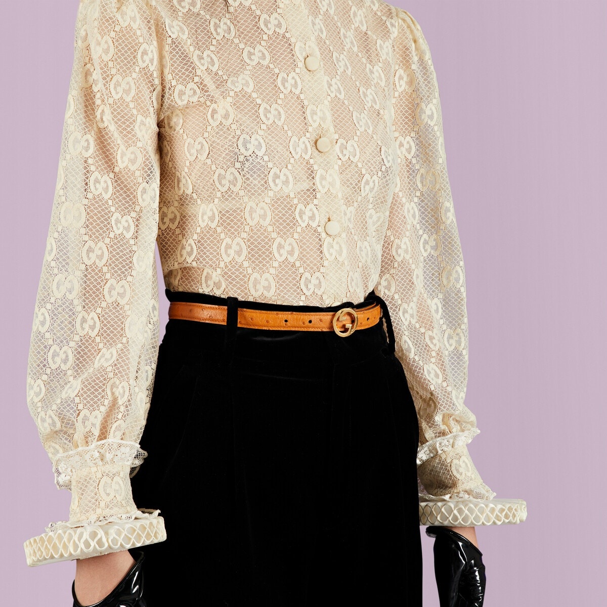 Gucci Blondie ostrich belt - 3