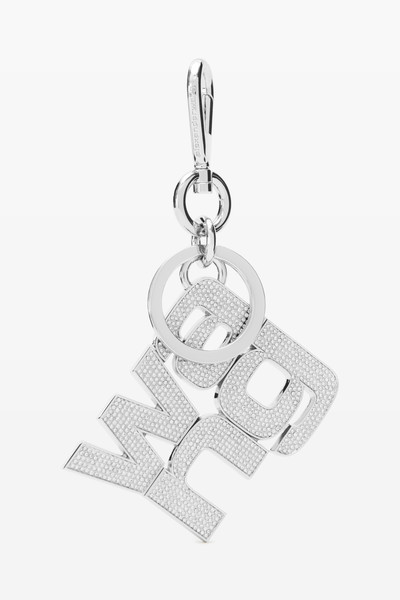 Alexander Wang logo diamanté keychain in metal outlook