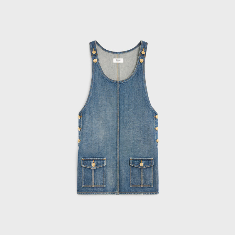 dungarees mini dress in union wash denim 1