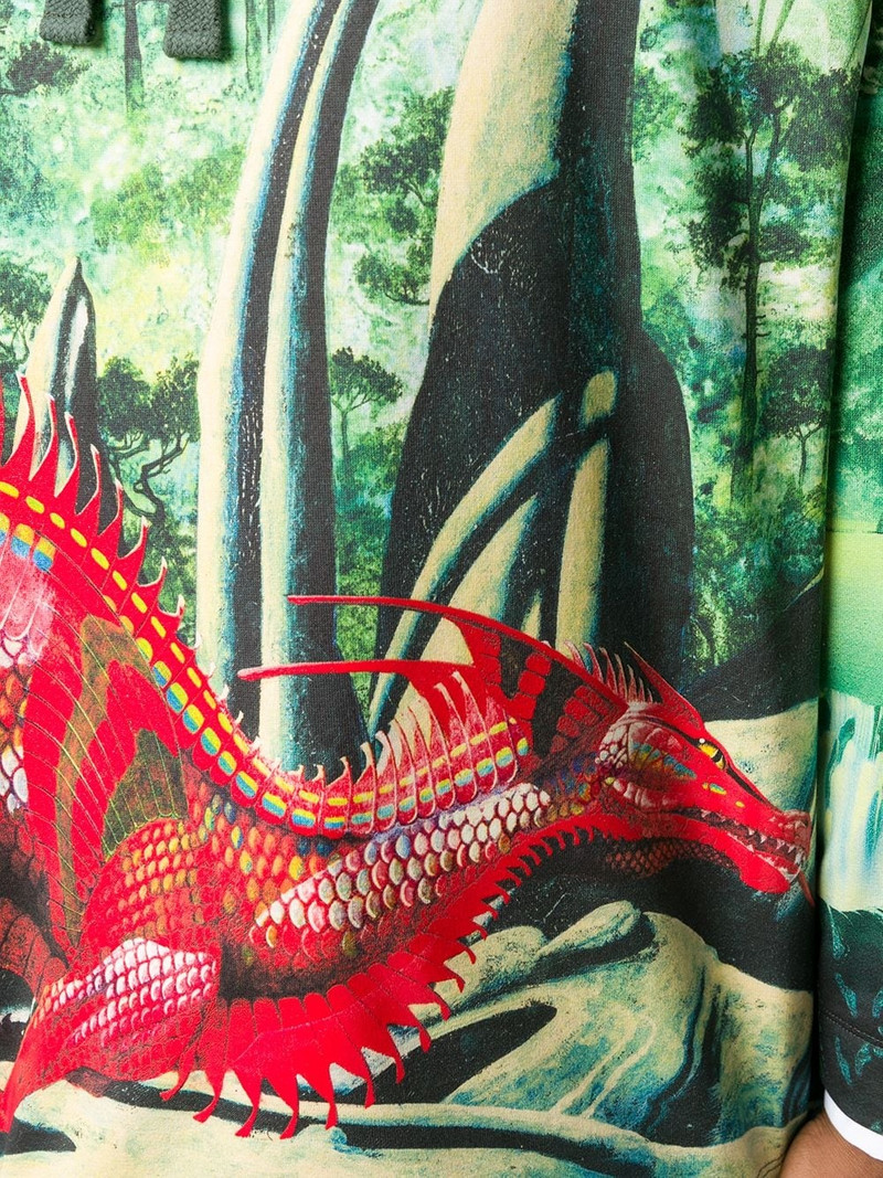 Red Dragon print hoodie 5