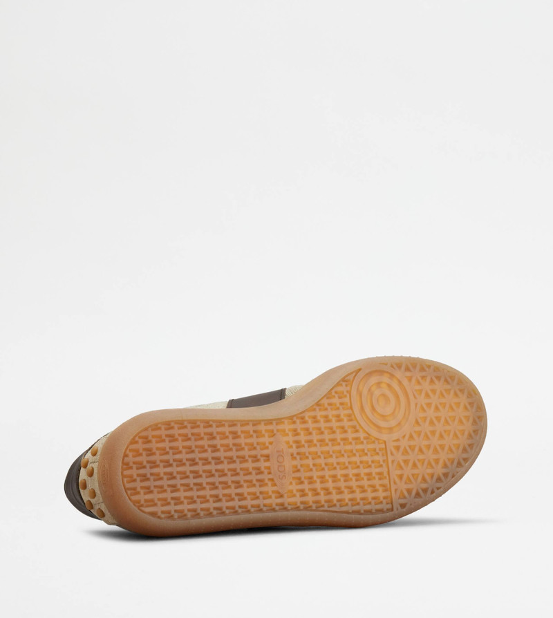 TOD'S TABS SNEAKERS IN FABRIC E SUEDE - BEIGE, BROWN 4