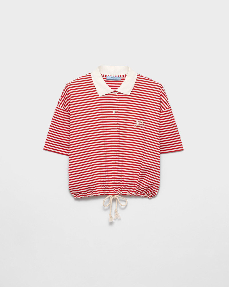 Striped jersey polo shirt 1
