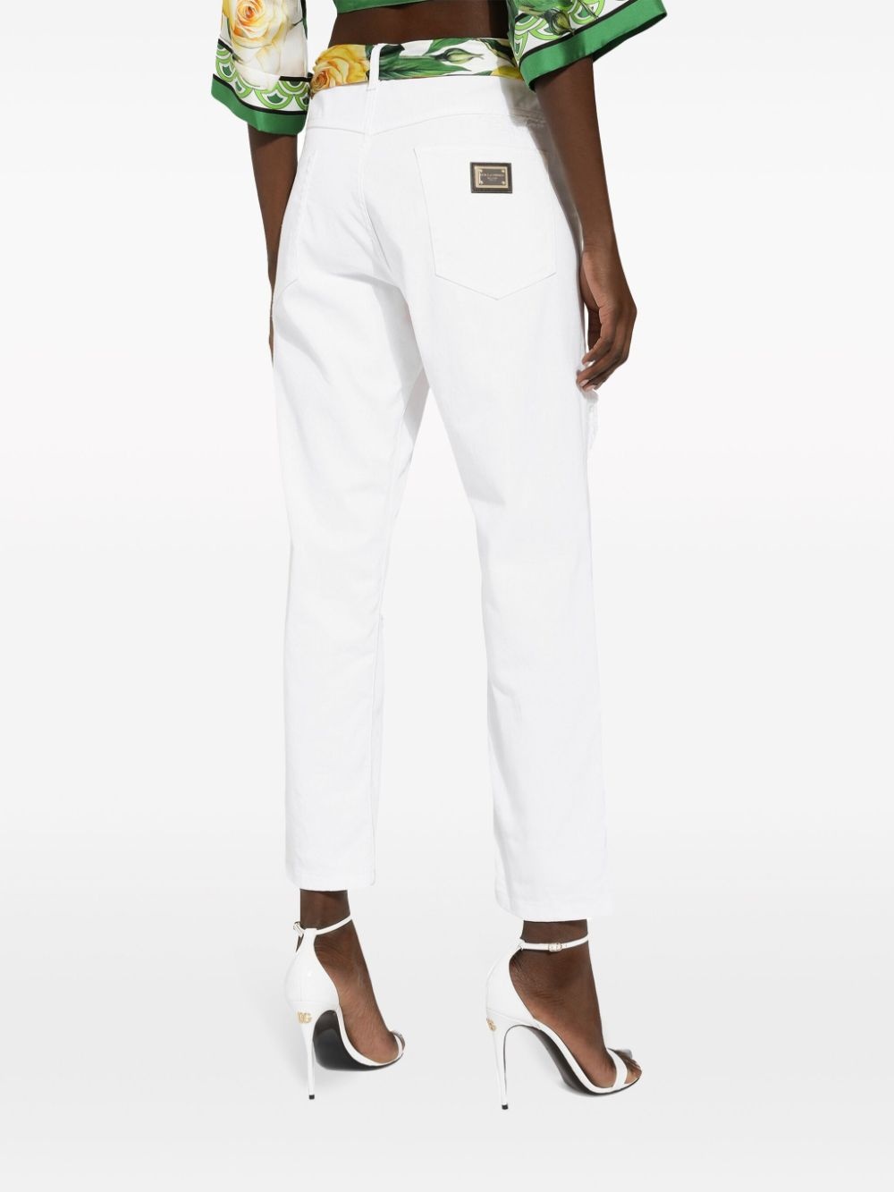 distressed-finish straight jeans - 5