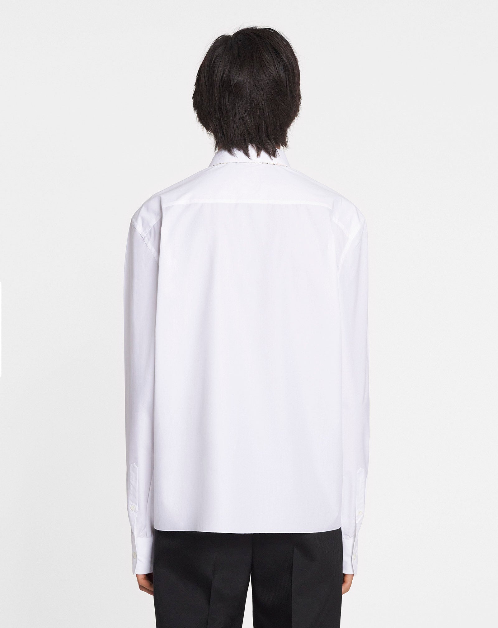 BOXY SHIRT WITH DOUBLE COLLAR DETAIL - 4