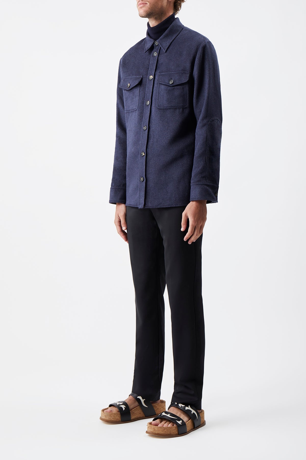 Lucas Overshirt in Midnight Winter Silk - 3