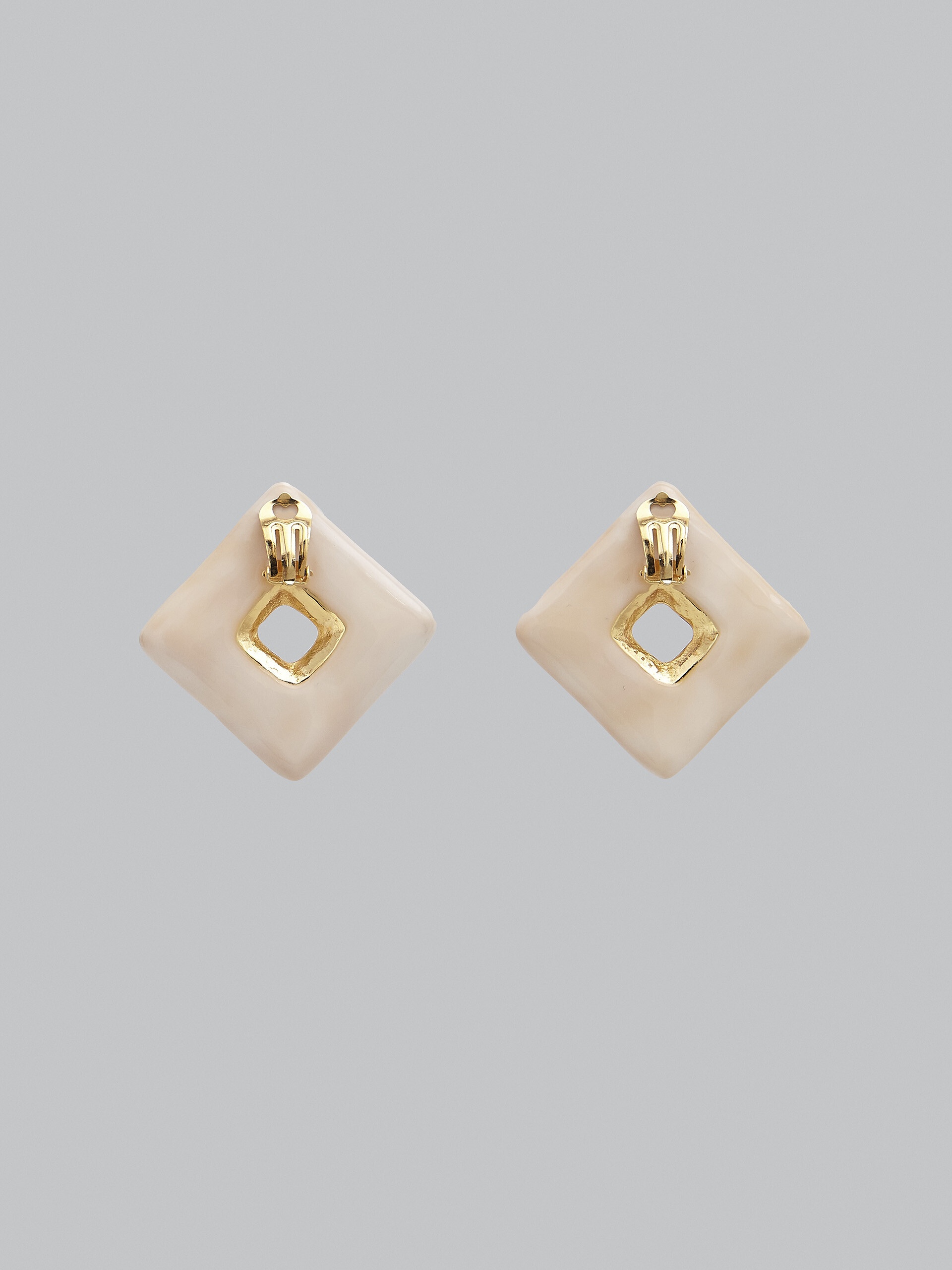 TRAPEZE WHITE EARRINGS - 3