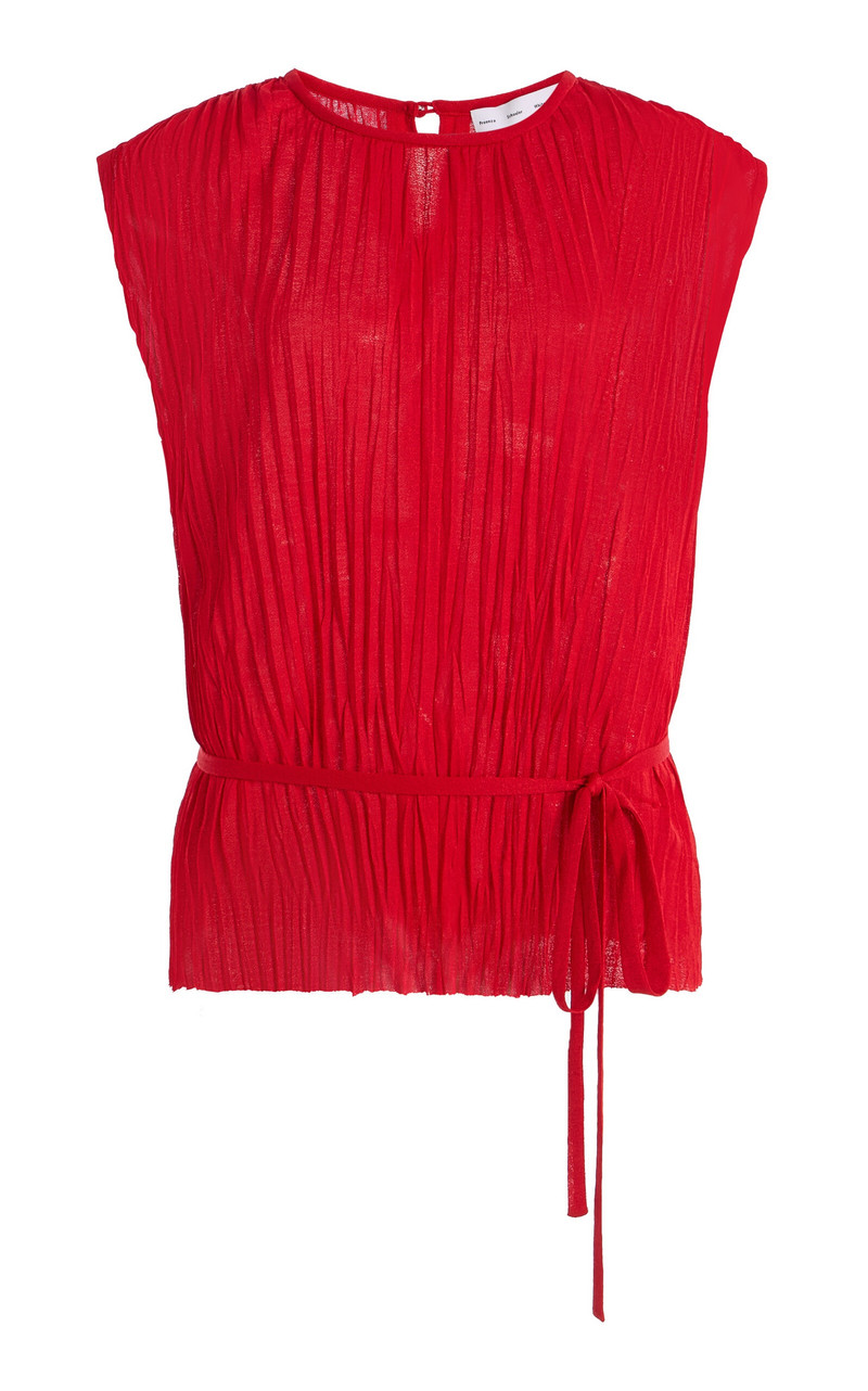 Lyra Pleated Jersey Top red 1