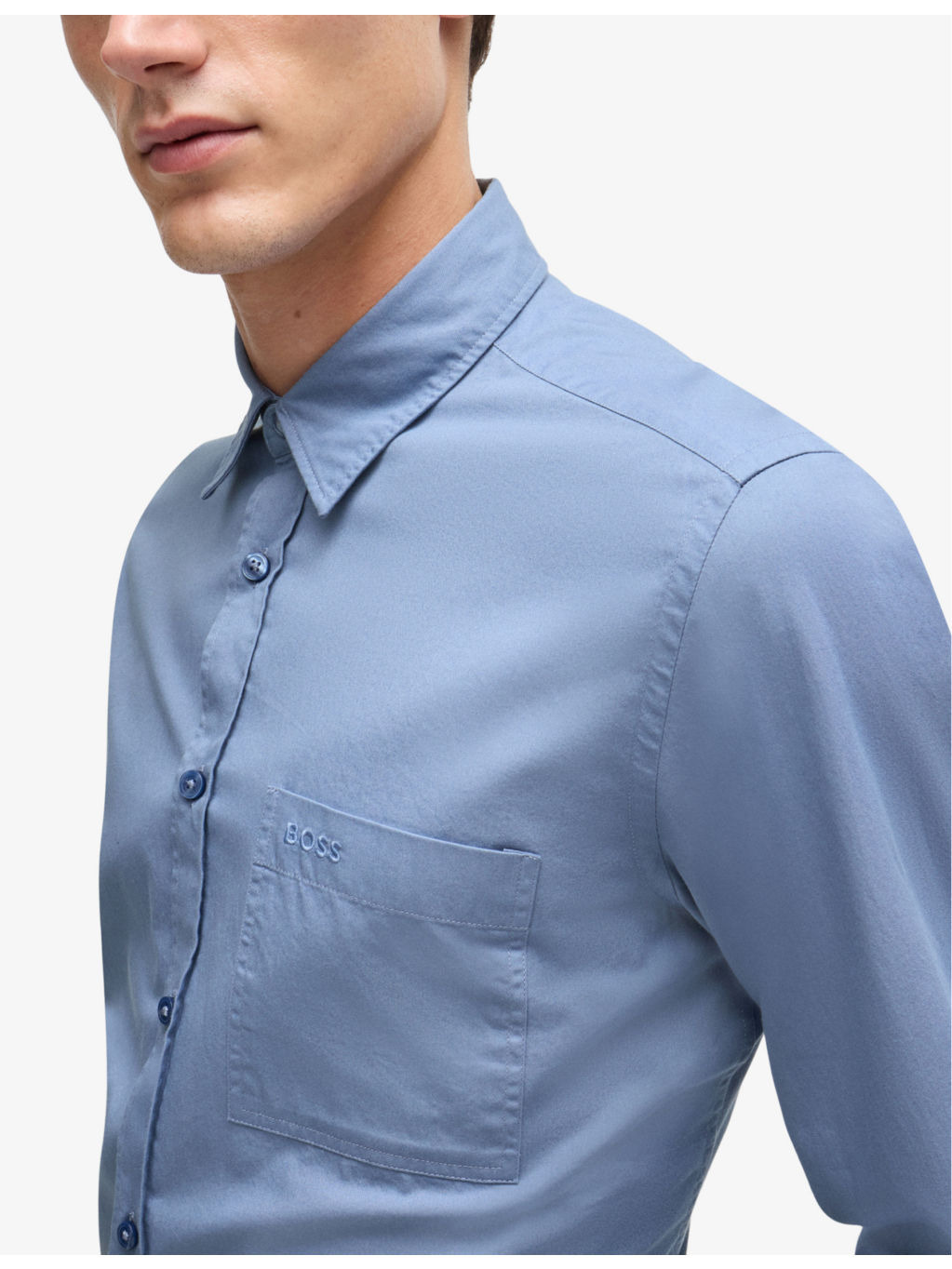 Regular-fit logo-embroidered cotton-twill shirt - 5