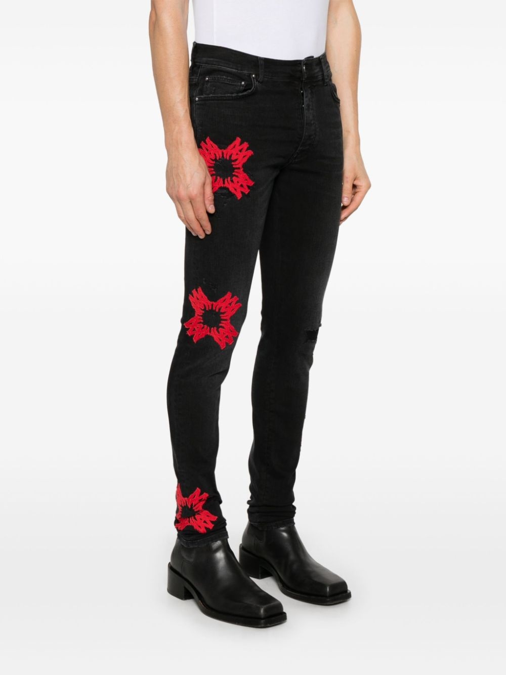 MA Quad-appliqué skinny jeans - 3
